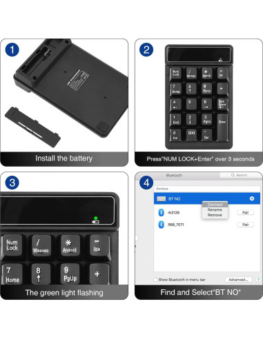 Teclado Numérico Bluetooth RaceGT 19 Teclas Inalámbrico