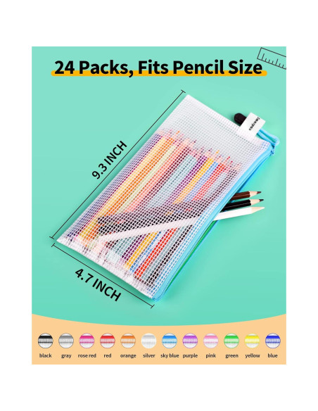 Fundas para Lápices Smarpau 24PCS A6 12 Colores Impermeables Fundas para Lápices Smarpau 24PCS A6 12 Colores Impermeables