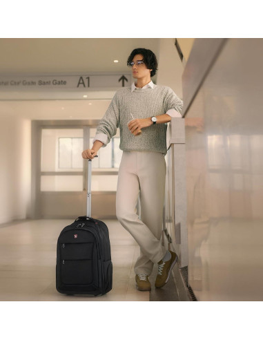 Mochila Rodante OIWAS 15.6" con Compartimentos y Ruedas