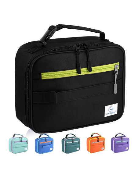 Bolsa de Almuerzo Genteen Aislada 5L Negra para Niños Bolsa de Almuerzo Genteen Aislada 5L Negra para Niños