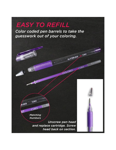 Recargas de Tinta ColorIt para Bolígrafos de Gel 48 Piezas Recargas de Tinta ColorIt para Bolígrafos de Gel 48 Piezas
