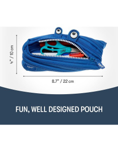 Estuche de Lápices ZIPIT Monster Azul | 22x9 cm | Lavable 2