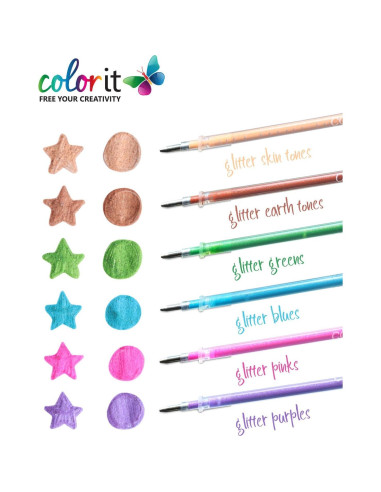Recargas de Tinta ColorIt para Bolígrafos de Gel 48 Piezas