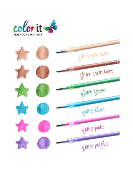 Recargas de Tinta ColorIt para Bolígrafos de Gel 48 Piezas Recargas de Tinta ColorIt para Bolígrafos de Gel 48 Piezas