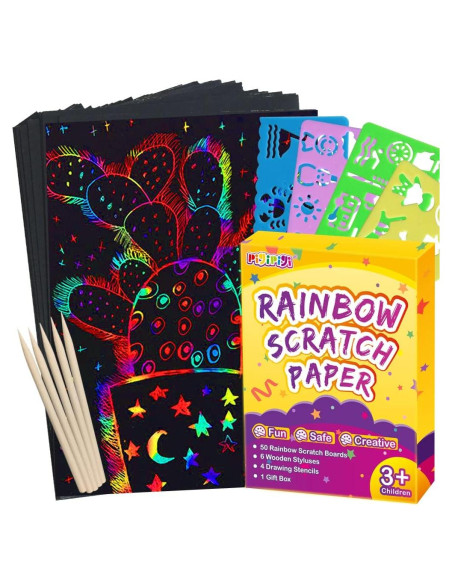 Papel de Raspar Artístico pigipigi - 60 Pcs Kit Creativo Papel de Raspar Artístico pigipigi - 60 Pcs Kit Creativo