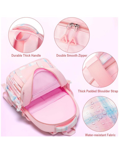 Mochila Fimibuke 3 en 1 para Niñas - Impermeable Rosa y Negro