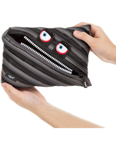 Estuche Jumbo ZIPIT Wildlings Negro para Niños 23x15 cm
