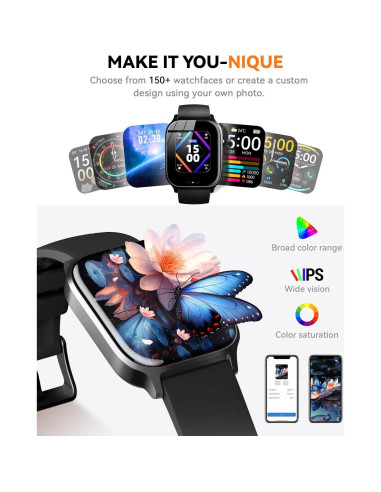 Reloj Inteligente Paybay Y7 Negro IP68 Fitness Llamadas