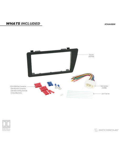 Kit Instalación Doble DIN Scosche ICHA6BN para Honda Civic 2001-05 Kit Instalación Doble DIN Scosche ICHA6BN para Honda Civic 2001-05