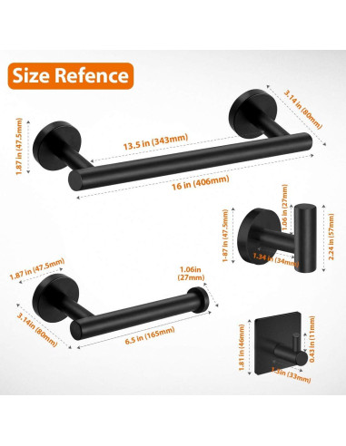 Juego de Accesorios de Baño Tudoccy 5 Piezas Acero Inoxidable