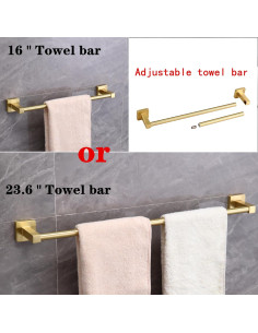 Juego de Accesorios de Baño Ntipox 5 Piezas Oro Cepillado 2