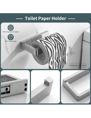 Juego de Accesorios de Baño YACVCL 4 Piezas Acero Inoxidable