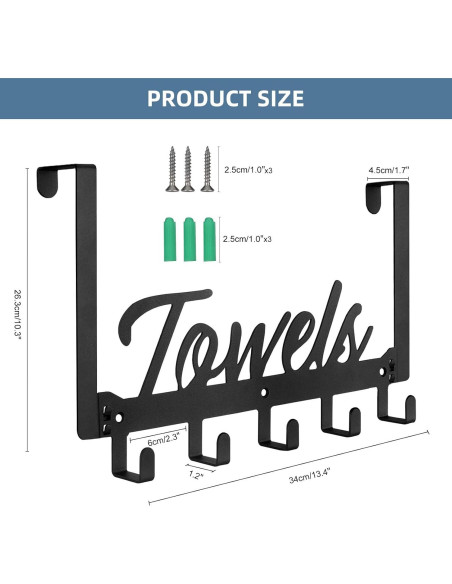 Ganchos Sobre Puerta Azmoncy 5 Ganchos Negro Alta Resistencia Ganchos Sobre Puerta Azmoncy 5 Ganchos Negro Alta Resistencia