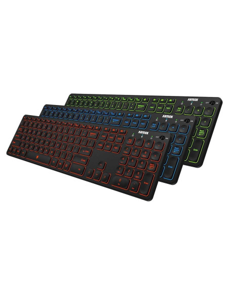 Teclado Inalámbrico Bluetooth Arteck con Retroiluminación 7 Colores Teclado Inalámbrico Bluetooth Arteck con Retroiluminación 7 Colores