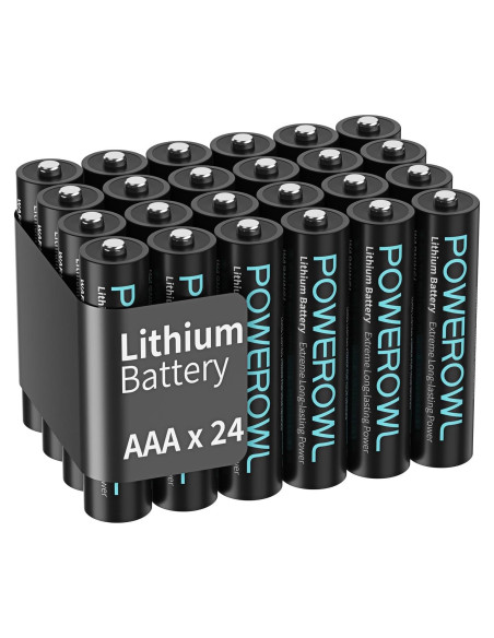 Baterías de Litio POWEROWL AAA 1200mAh Paquete de 24 Baterías de Litio POWEROWL AAA 1200mAh Paquete de 24
