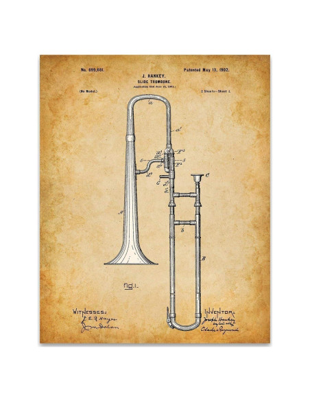 Impresión Trombón - Sin Enmarcar 27,9x35,6 cm - Decoración Musical Impresión Trombón - Sin Enmarcar 27,9x35,6 cm - Decoración Musical