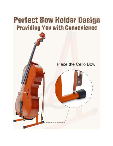 Soporte para Cello Musbeat de Caoba Ajustable 1/8 a 4/4