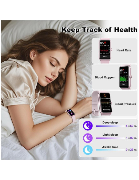 Rastreador de Fitness Auxiou 1.47" Salud 24/7 Monitoreo Rastreador de Fitness Auxiou 1.47" Salud 24/7 Monitoreo