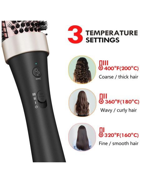 Cepillo Térmico Iónico Volumizador Cerámica 3,81 cm Doble Voltaje Cepillo Térmico Iónico Volumizador Cerámica 3,81 cm Doble Voltaje