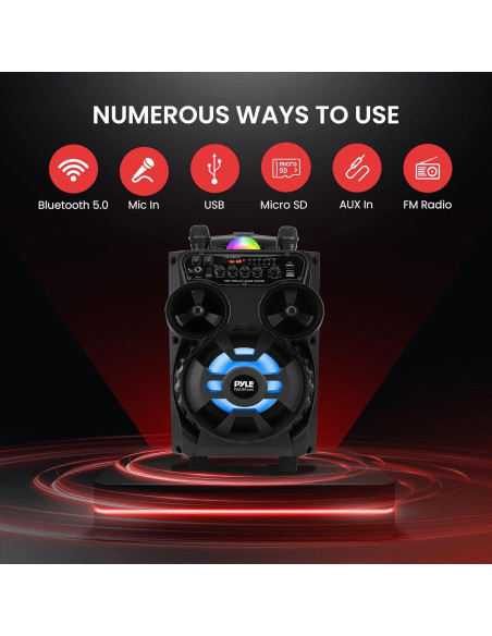 Altavoz PA Bluetooth Pyle PPHP87BTA 580W 20.32cm Karaoke Altavoz PA Bluetooth Pyle PPHP87BTA 580W 20.32cm Karaoke