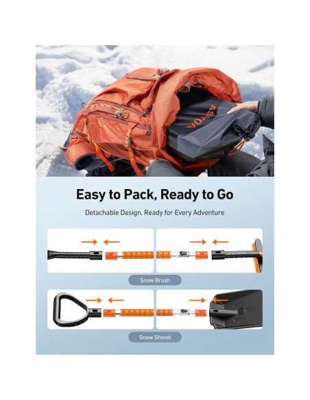 Kit Raspador de Hielo y Pala de Nieve AstroAI 2 en 1 Naranja Kit Raspador de Hielo y Pala de Nieve AstroAI 2 en 1 Naranja