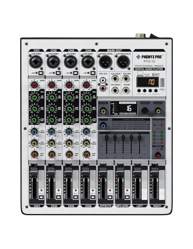 Mezclador de Audio Phenyx Pro PTX-15, 4 Canales, USB