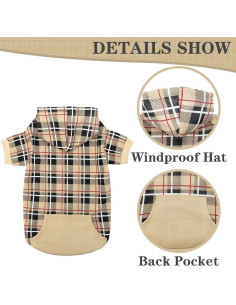 Sudadera para Perros EXPAWLORER Beige Mediana Estilo Británico 2