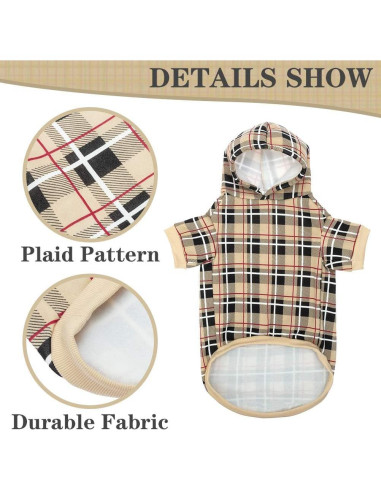 Sudadera para Perros EXPAWLORER Beige Mediana Estilo Británico
