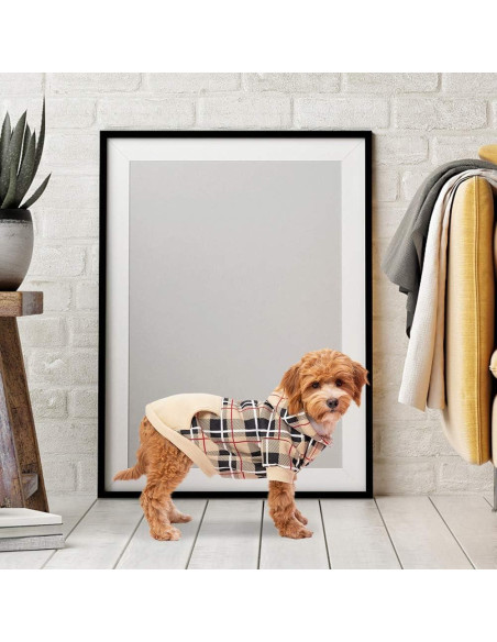Sudadera para Perros EXPAWLORER Beige Mediana Estilo Británico Sudadera para Perros EXPAWLORER Beige Mediana Estilo Británico