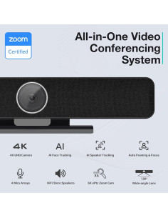 Cámara de Videoconferencia RayBit TB5 4K con Micrófonos 2