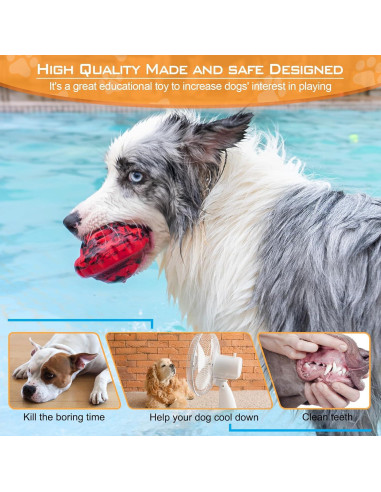 Juguete para Perros LUCKDOOR UF-Rojo Dispensador de Comida