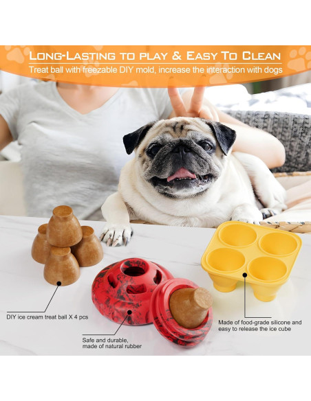 Juguete para Perros LUCKDOOR UF-Rojo Dispensador de Comida Juguete para Perros LUCKDOOR UF-Rojo Dispensador de Comida