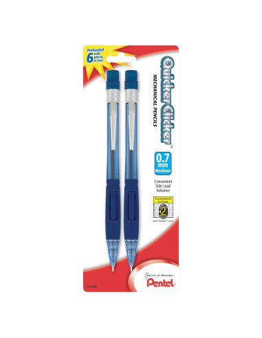 Lápices Mecánicos Pentel Quicker Clicker 0.7mm Paquete 2