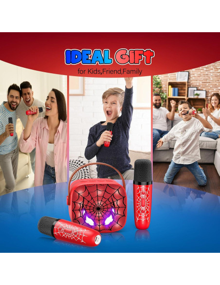 Mini Máquina de Karaoke Inalámbrica Bluetooth LED Rojo Mini Máquina de Karaoke Inalámbrica Bluetooth LED Rojo