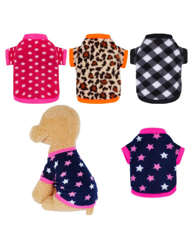 Suéteres de Forro Polar Rbenxia 4 Piezas para Perros XS