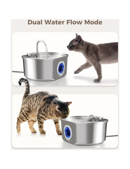 Fuente de Agua para Gatos Neareal 3.2L Acero Inoxidable Fuente de Agua para Gatos Neareal 3.2L Acero Inoxidable