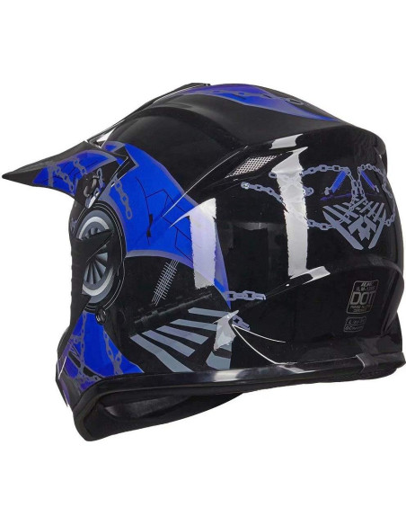 Casco de Motocross ILM 128S Azul Negro Adulto Grande Casco de Motocross ILM 128S Azul Negro Adulto Grande