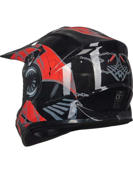 Casco de Motocross ILM 128S Rojo Negro Adulto XL Casco de Motocross ILM 128S Rojo Negro Adulto XL