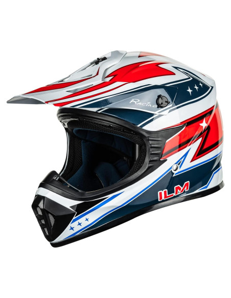 Casco de Motocross ILM 128S Adulto Grande Rojo Azul Casco de Motocross ILM 128S Adulto Grande Rojo Azul
