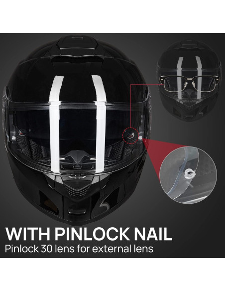 Casco Modular ILM 159 para Motocicleta Brillo Negro Casco Modular ILM 159 para Motocicleta Brillo Negro