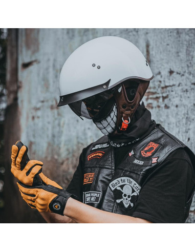 Casco de Motocicleta VCOROS F-07 Blanco XL con Visera Solar