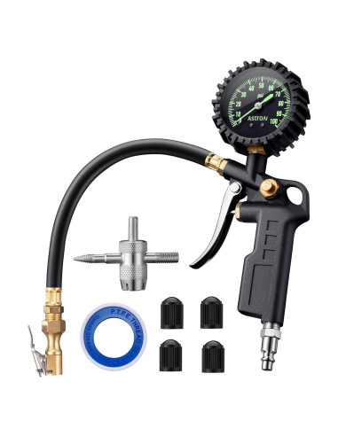 Medidor de Presión de Neumáticos AstroAI 0-100 PSI con Inflador