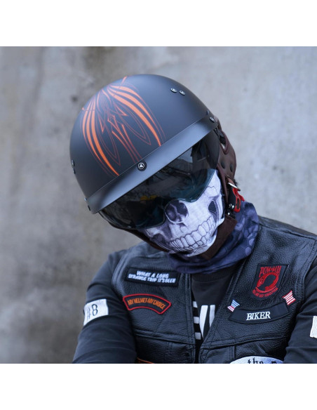 Casco de motocicleta JQF Gear MM107 Retro XL con visera Casco de motocicleta JQF Gear MM107 Retro XL con visera