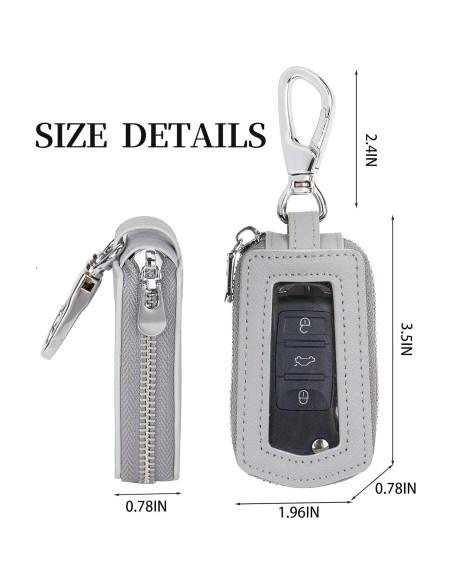 Funda de Llave Universal LinsCraft Car-k Cuero Gris Oscuro Funda de Llave Universal LinsCraft Car-k Cuero Gris Oscuro