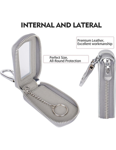 Funda de Llave Universal LinsCraft Car-k Cuero Gris Oscuro Funda de Llave Universal LinsCraft Car-k Cuero Gris Oscuro
