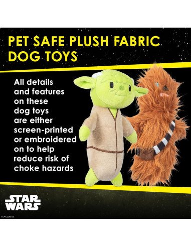 Juguetes para Perros Star Wars 2 Piezas Yoda Chewbacca