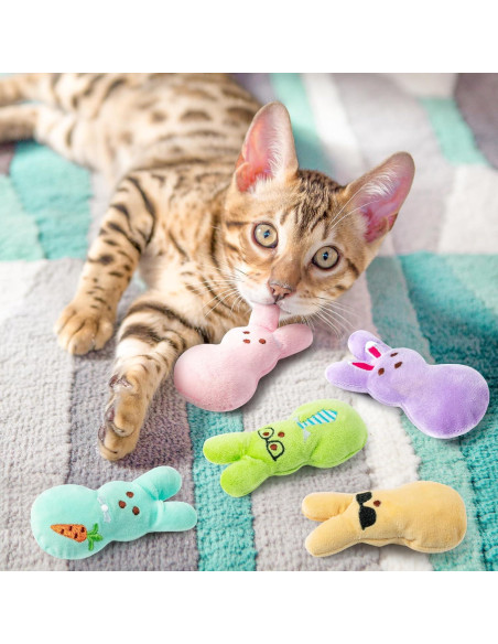 Set 5 Juguetes de Gato MALLMALL6 Conejos con Hierba Gatera Set 5 Juguetes de Gato MALLMALL6 Conejos con Hierba Gatera