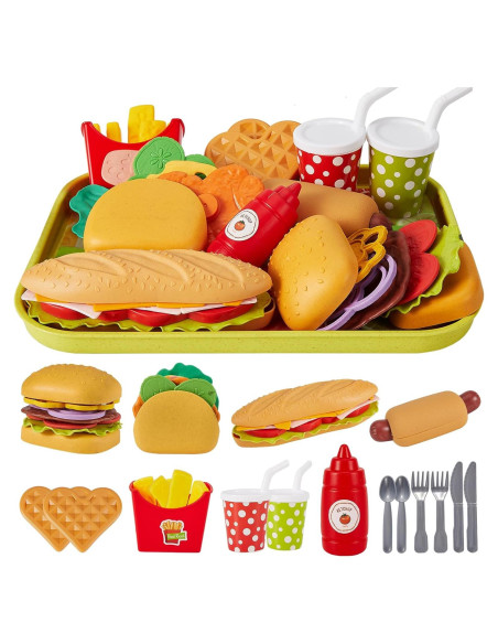 BUYGER Juguetes de Comida Rápida para Niños 25,5x19 cm BUYGER Juguetes de Comida Rápida para Niños 25,5x19 cm
