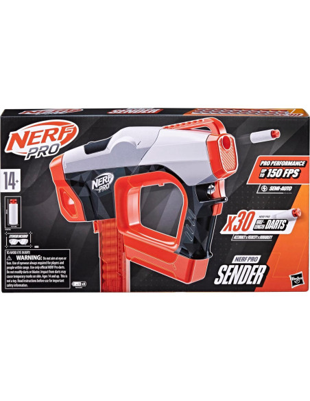Blaster Nerf Pro Sender Semiautomático 150 FPS 30 Dardos Blaster Nerf Pro Sender Semiautomático 150 FPS 30 Dardos