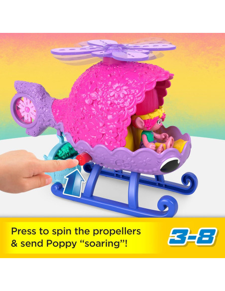 Helicóptero de Poppy Fisher-Price Imaginext Juguete 3+ Años Helicóptero de Poppy Fisher-Price Imaginext Juguete 3+ Años